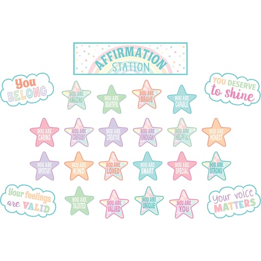 [8414 TCR] Pastel Pop Positive Affirmations Mini Bulletin Board Set