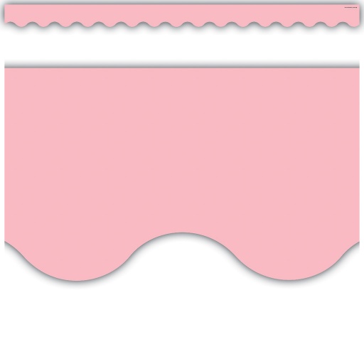 [8428 TCR] Pastel Pink Scalloped Border Trim, 35 Feet