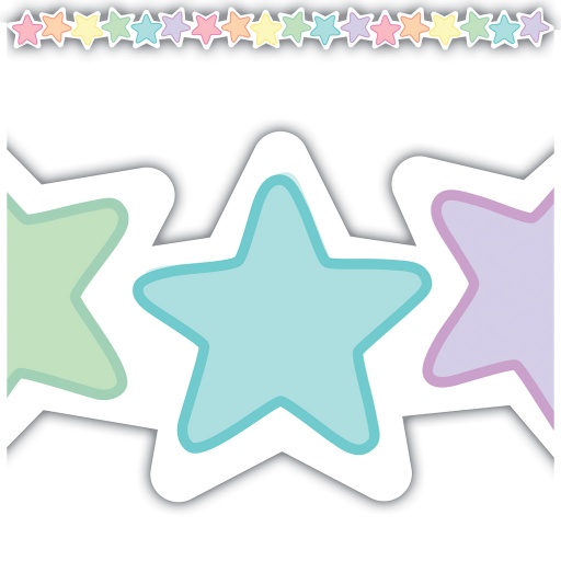 [8432 TCR] 35' Pastel Pop Stars Die-Cut Border Trim