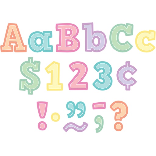 [8435 TCR] 230ct 4" Pastel Pop Bold Block Letters Combo Pack