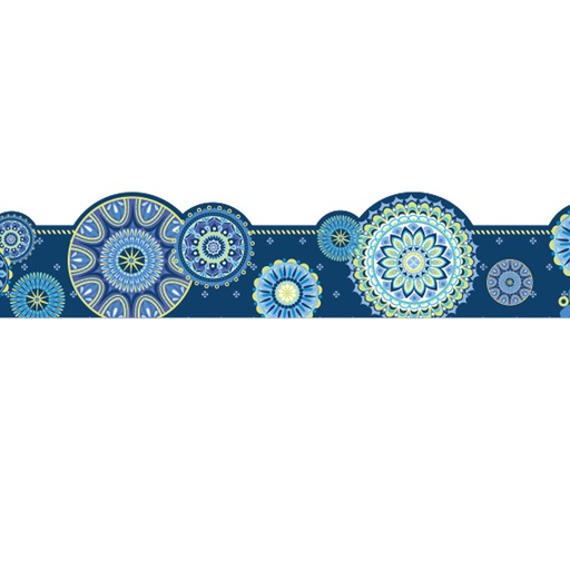 [845624 EU] Blue Harmony Mandala Extra Wide Deco Trim, 37 Feet