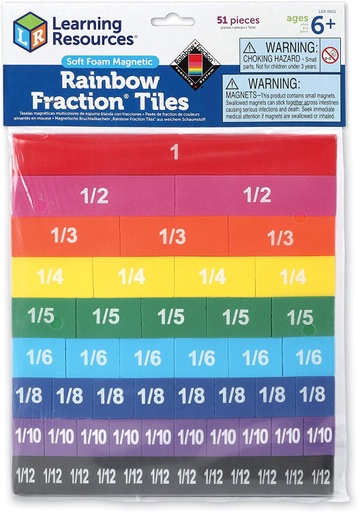 [0611 LER] Rainbow Fraction® Soft Foam Magnetic Tiles