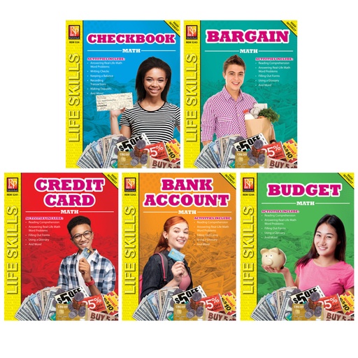 [5245 REM] Life Skills Math Series, Set of 5