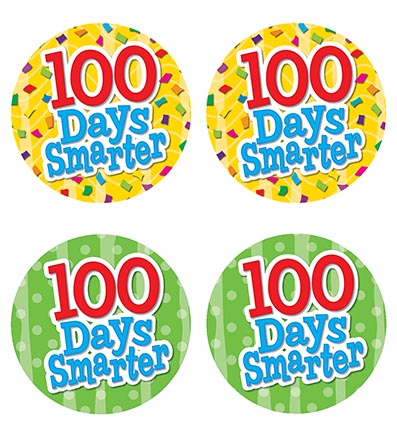 [5393 TCR] 32ct 100 Days Smarter Wear Em Badges