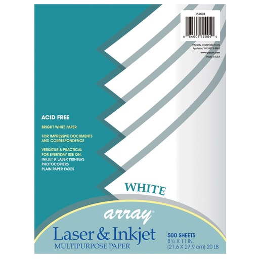 [152004 PAC] 500ct White 8.5x11 Multi-Purpose Paper