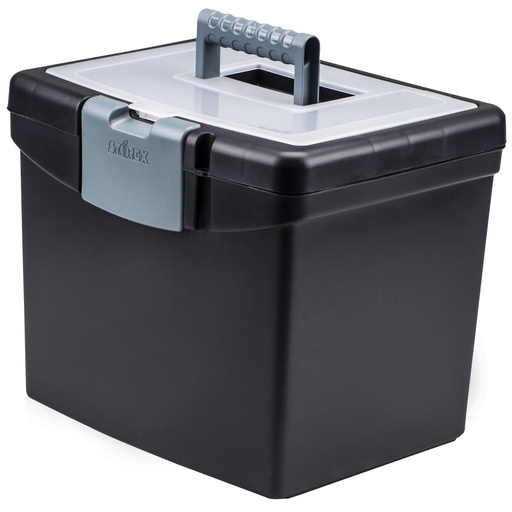 [61504B STX] Black Portable File Box with XL Storage Lid