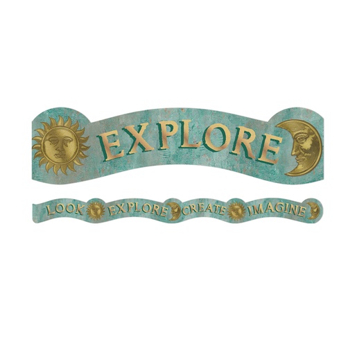 [846338 EU] Curiosity Garden Dream Explore Create Imagine Extra Wide Deco Trim®, 37 Feet