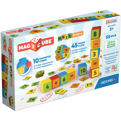 [256 GMW] Magicube™ Math Building Set, Recycled, 55 Pieces