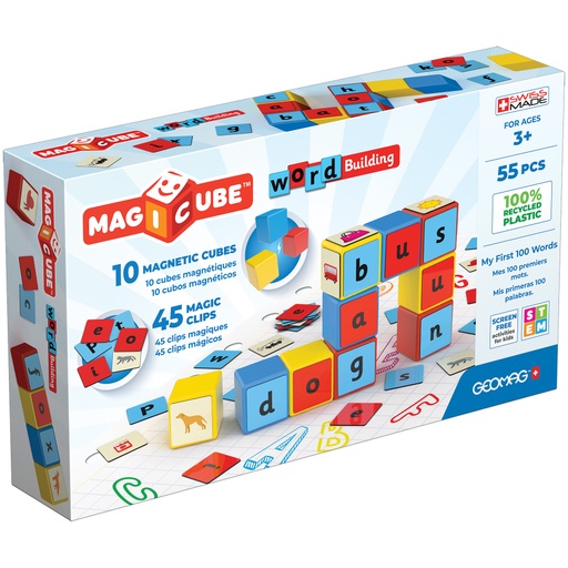 [258 GMW] Magicube™ Word Building Set, Recycled, 55 Pieces