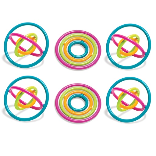 [860-6 TPG] Gyrobi, Plastic Ring Fidget Toy, Pack of 6