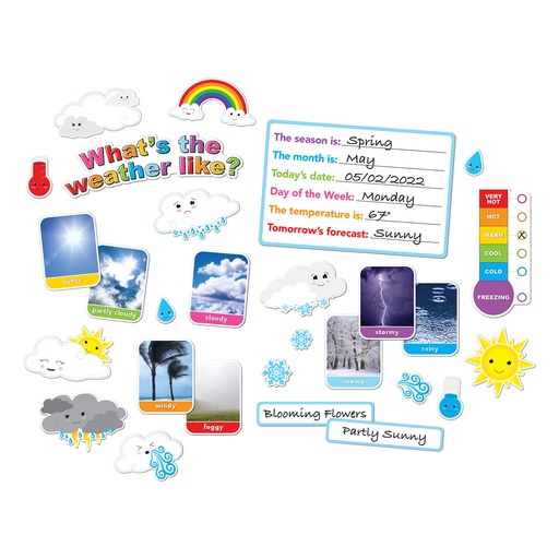 [96008 ASH] Smart Poly® Mini Bulletin Board Set, Weather, 30 Piece Set