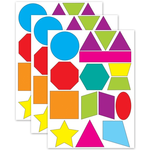 [10065-3 ASH] Math Die-Cut Magnets, Shapes, 16 Per Pack, 3 Packs