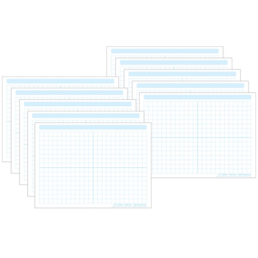 [97023 ASH] Smart Poly® PosterMat Pals™ Space Savers, 13" x 9-1/2", 1/2" grid Blocks 468 Blocks, Pack of 10