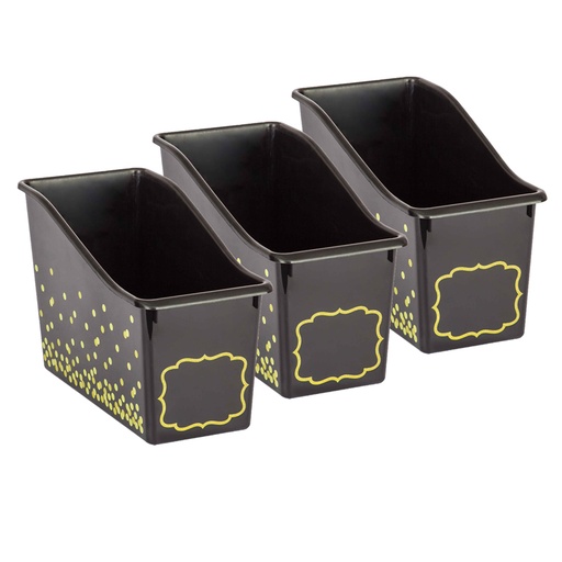 [20336-3 TCR] Black Confetti Plastic Book Bin, Pack of 3