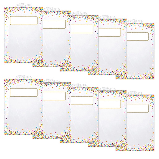 [10585-2 ASH] Hanging Confetti Pattern Storage/Book Bag, 11" x 16", 5 Per Pack, 2 Packs