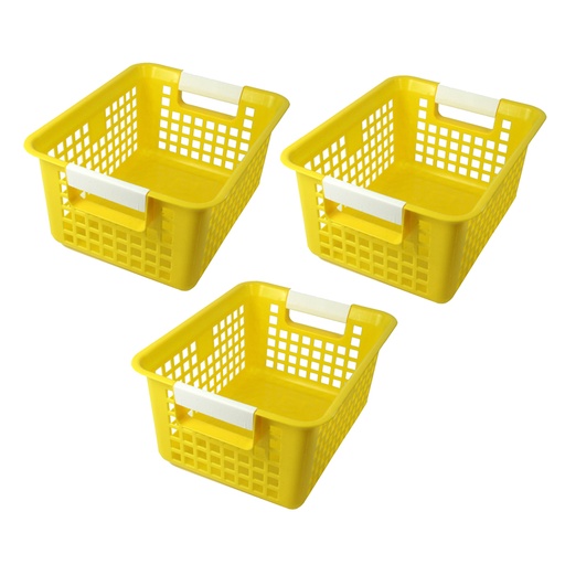 [74903-3 ROM] Tattle® Book Basket, Yellow, Pack of 3