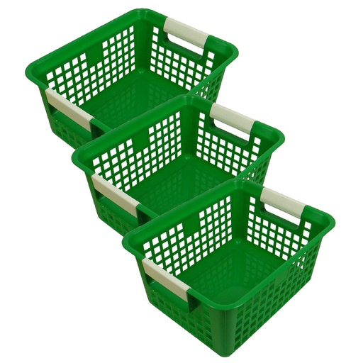 [74905-3 ROM] Tattle® Book Basket, Green, Pack of 3