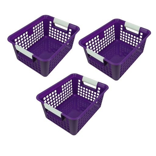 [74906-3 ROM] Tattle® Book Basket, Purple, Pack of 3
