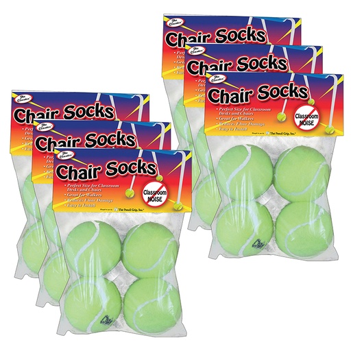 [230-6 TPG] Chair Socks, Yellow, 4 Per Pack, 6 Packs