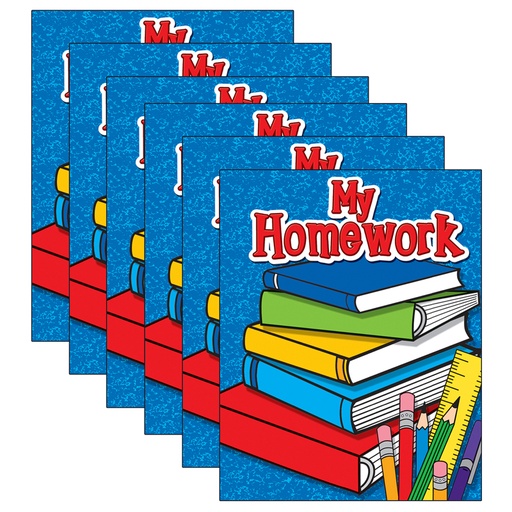 [4941-6 TCR] My Homework Pocket Folder, Pack of 6