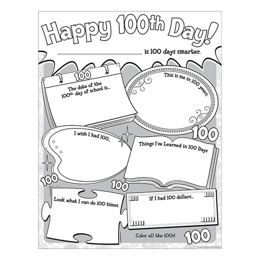 [5640 TCR] Happy 100th Day Poster Pack, Pack of 32