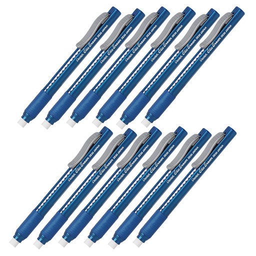 [ZE22C-12 PEN] Clic Erasers® Grip, Blue Barrel, Pack of 12