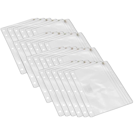[76370-12 CLI] Clear Vinyl Pencil Pouch with Zip-lock Closure, Pack of 24