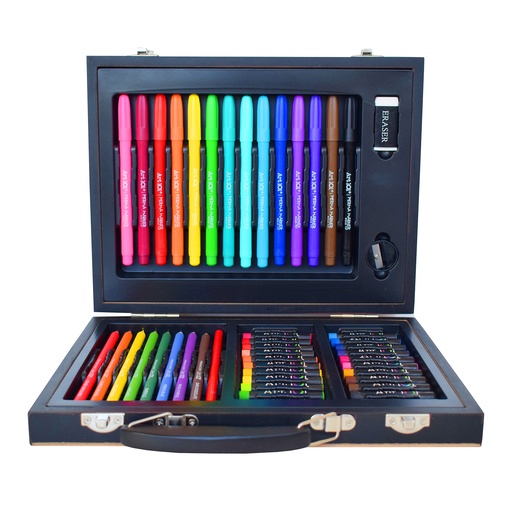 [55058MB AOO] Color & Sketch Color Your Own Wood 58-Piece Art Set