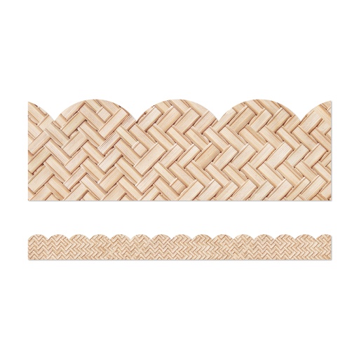 [108523 CD] True to You Woven Bamboo Scalloped Bulletin Board Borders