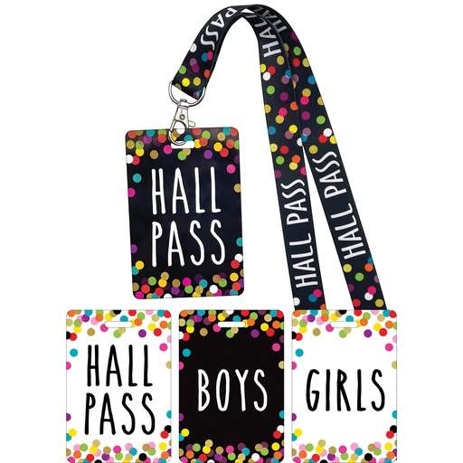 [20319 TCR] Confetti Hall Pass Lanyards Set