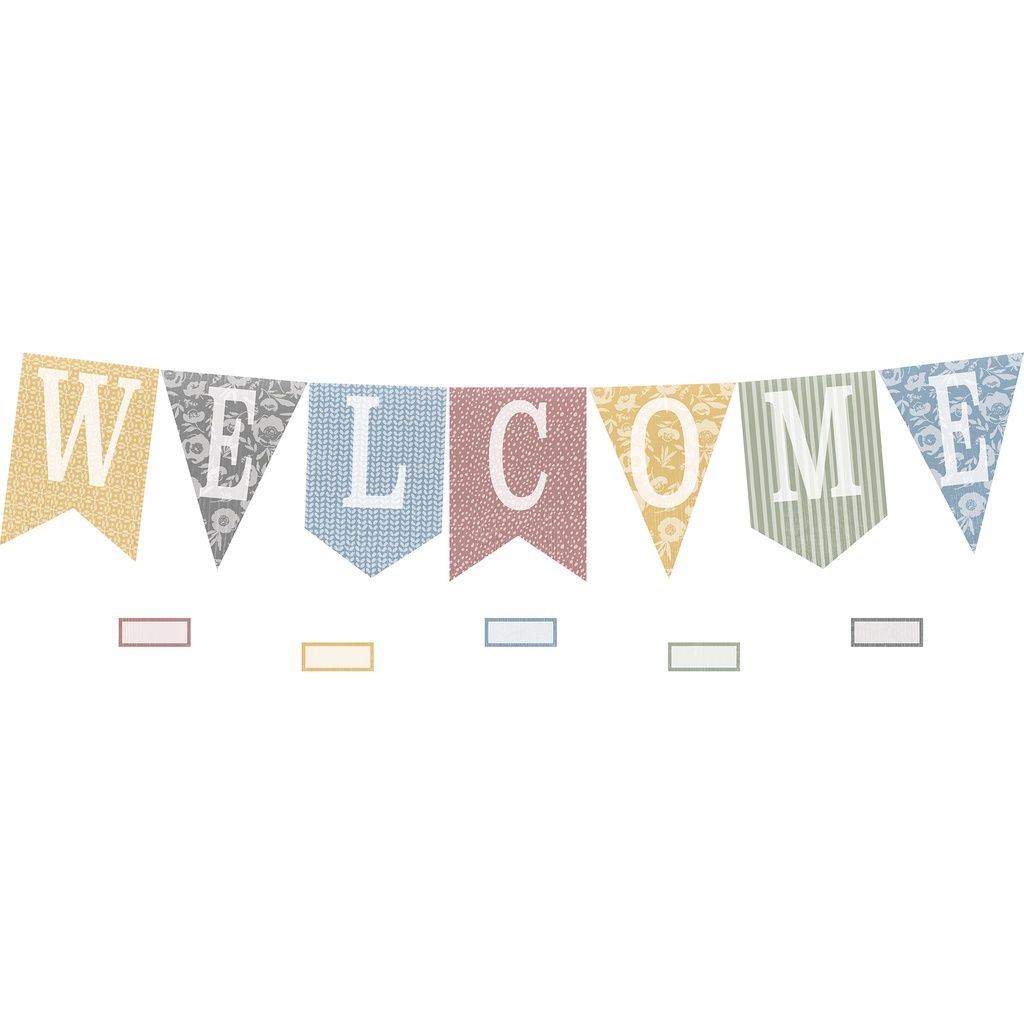 Classroom Cottage Pennants Welcome Bulletin Board | Teacher Direct