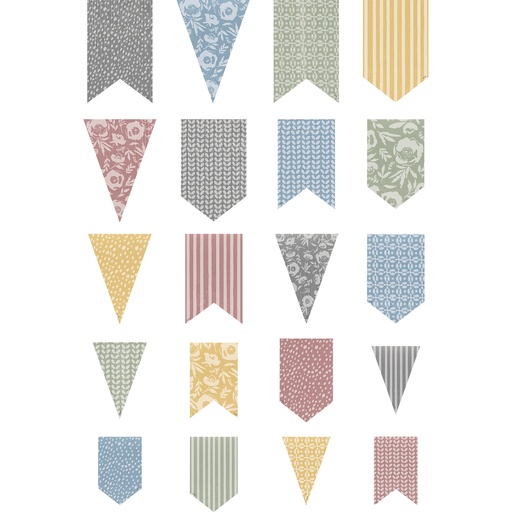[7197 TCR] Classroom Cottage Pennants Accents  Assorted Sizes