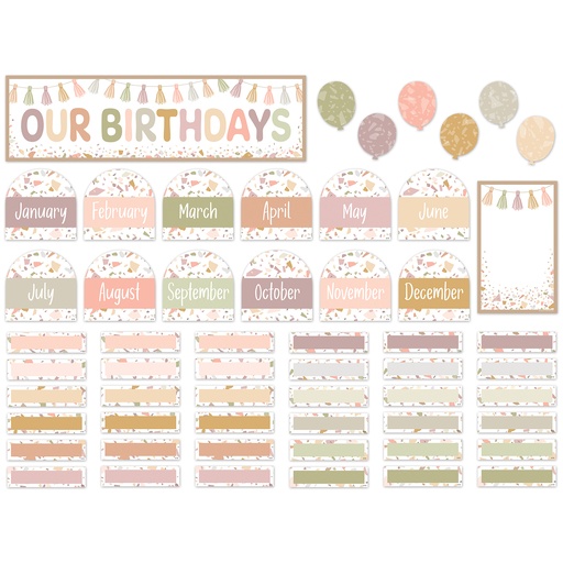 [7208 TCR] Terrazzo Tones Our Birthdays Mini Bulletin Board