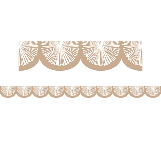 [7215 TCR] Natural Poms Scalloped DieCut Border Trim