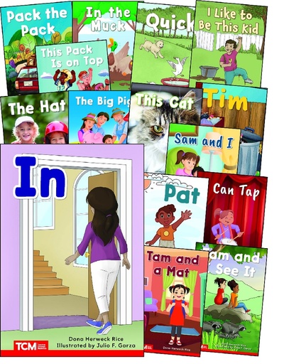 [145496 SHE] Decodable Books Grade PK-K Set 1: 15-Book Set