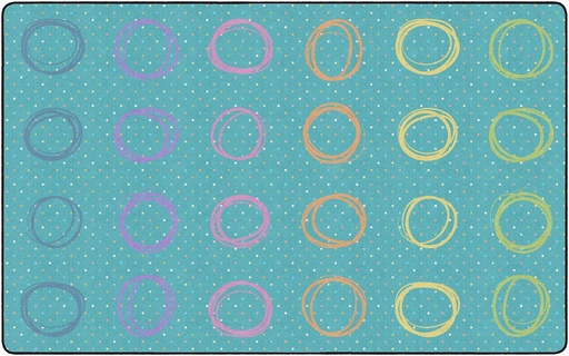 [FA2880 FC] Smiley Circle Sampler Abstract Rectangle Rug