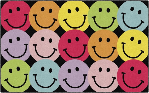 [CA2998 FC] Schoolgirl Style Big Rainbow Smiley Faces Rectangle Rug