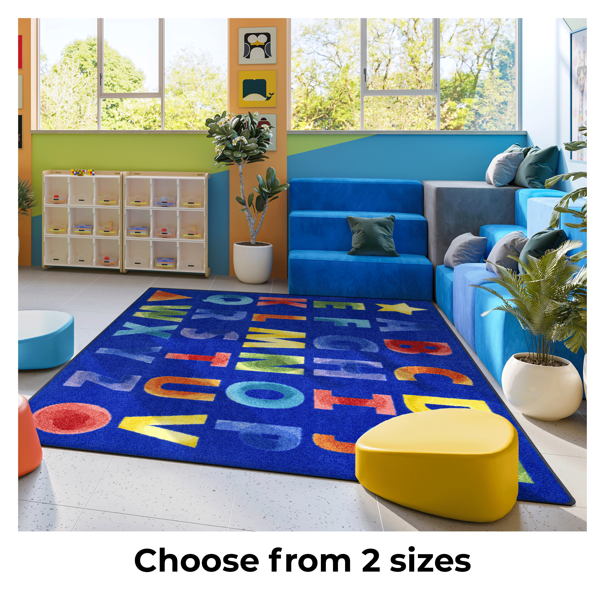 [2123 JC] Watercolor Alphabet Area Rug