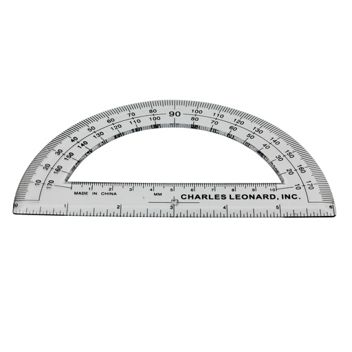 [77106 CLI] 6 inch Clear Plastic Protractor         Each