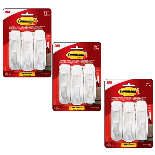 [170035ES-3 MMM] Command™ Large Utility Hooks Multi-Pack 9ct