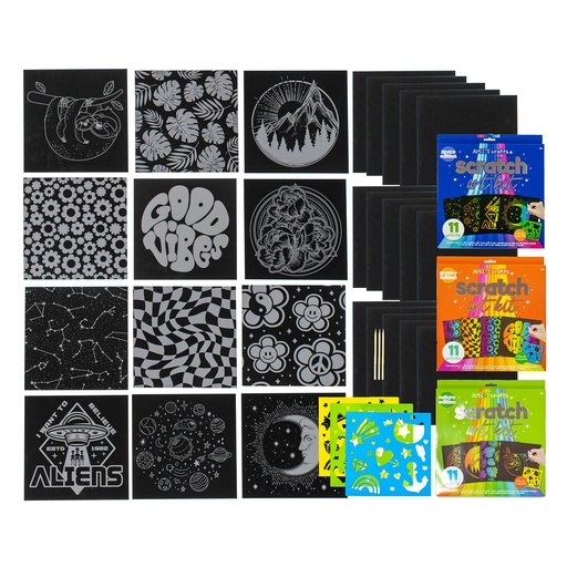 [90041MB AOO] Scratch Art Kit 3-Pack