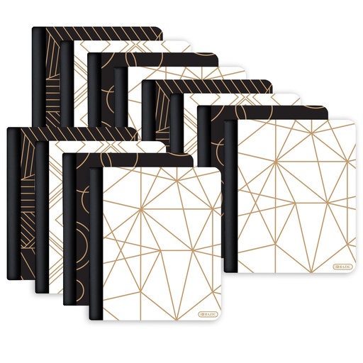 [5496-12 BAZ] Assorted Geometric Composition Books Set of 12