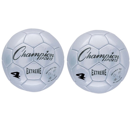 [EX4SL-2 CHS] Silver Extreme Size 4 Soccer Balls 2ct