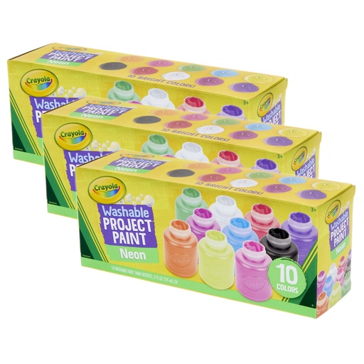 [542390-3 BIN] 10 Neon Colors Paint Set 3ct