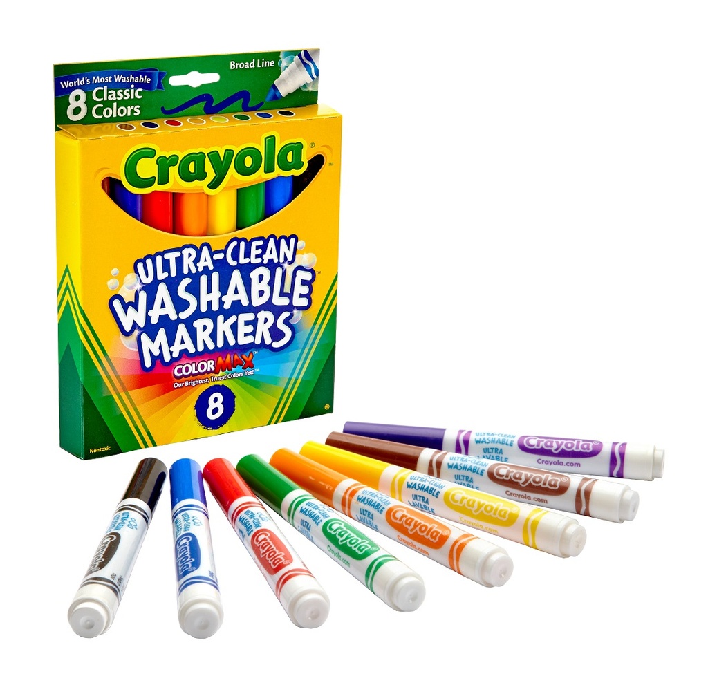  Crayola 8CT Washable Markers Bold Colors Fine Tip : Arts,  Crafts & Sewing