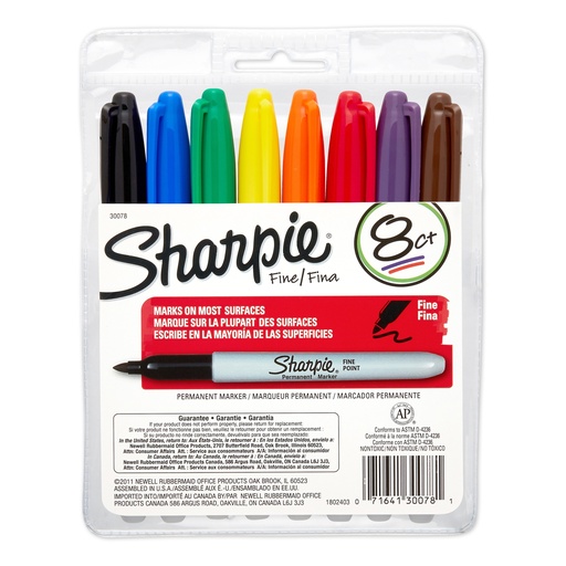 [30078 SAN] 8ct Sharpie Fine Permanent Markers