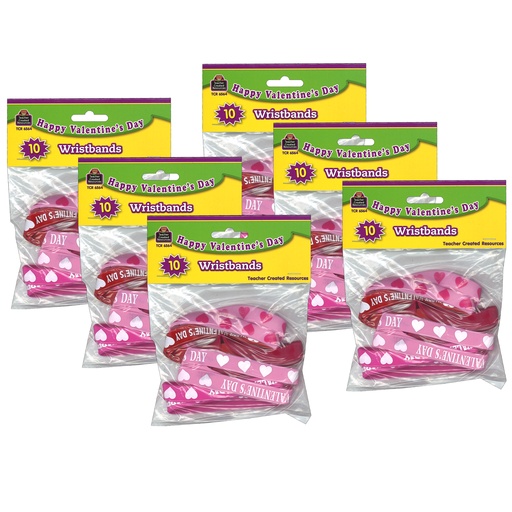 [6564-6 TCR] Happy Valentine's Day Wristbands 60ct