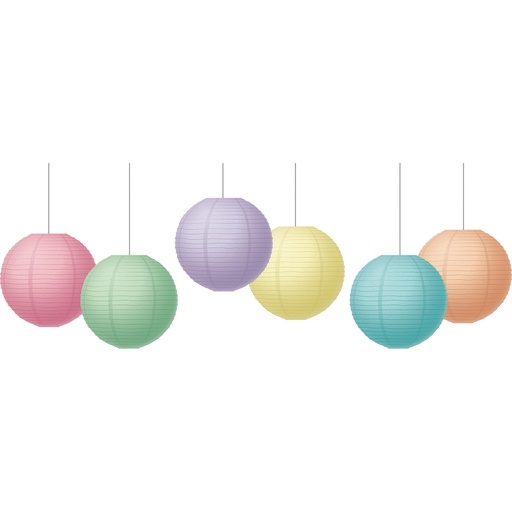 [77523 TCR] Pastel Pop 8" Hanging Paper Lanterns Pack of 6