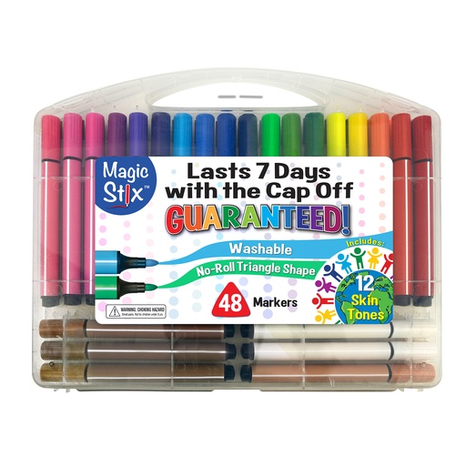 [390 TPG] Triangular Magic Stix Markers 48 Pack