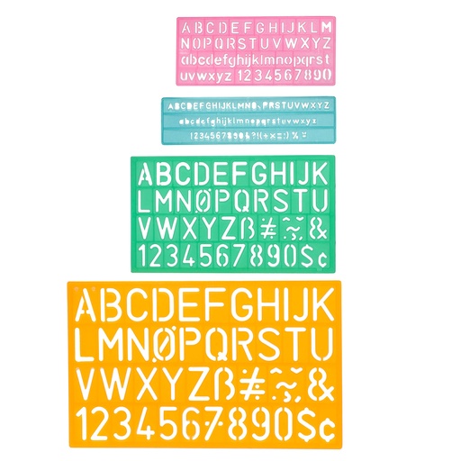 [02145 ACM] Letter Stenciling Guides 4-Piece Set